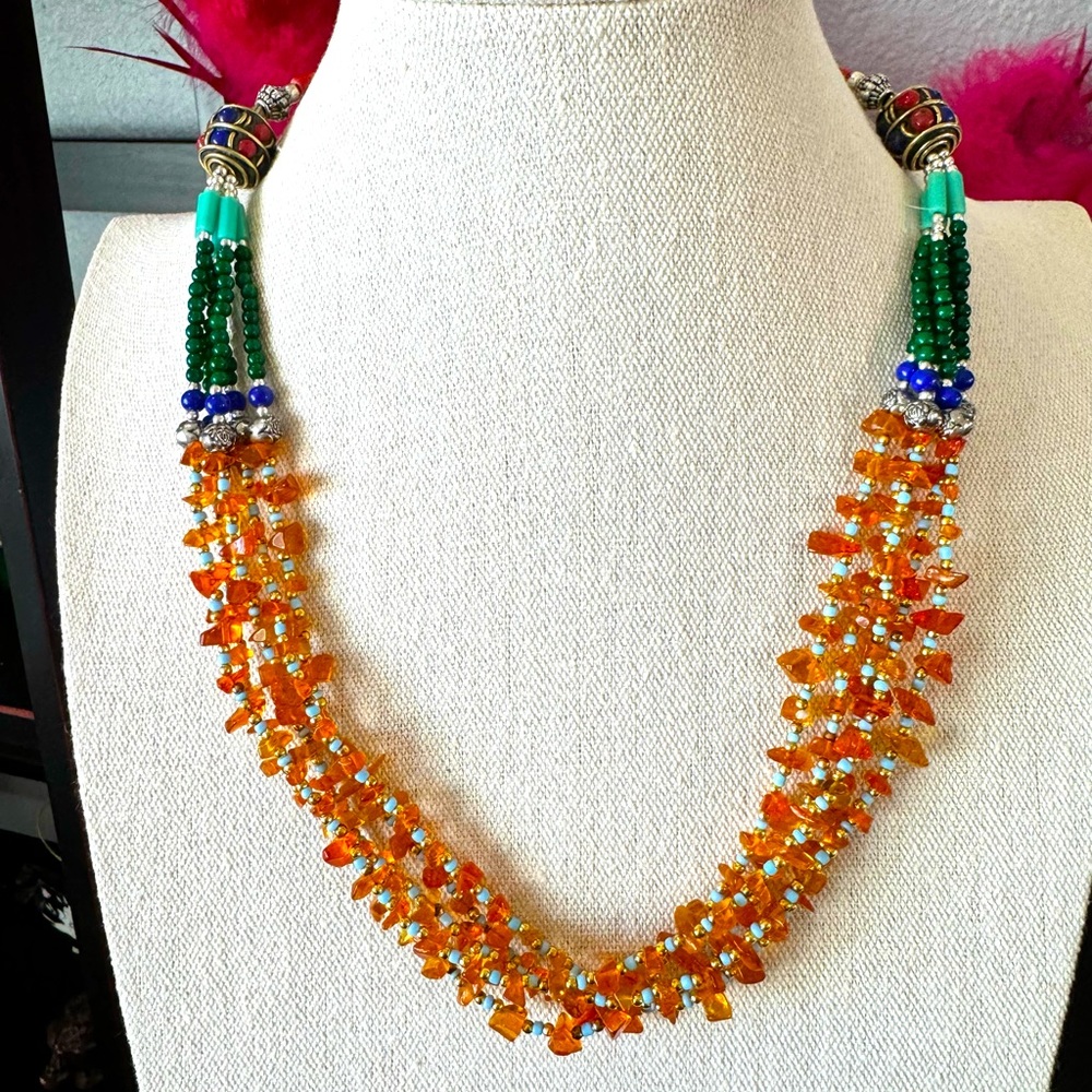 Artisan Nepal Multi-strand Beaded Necklace - Picture 3 of 8